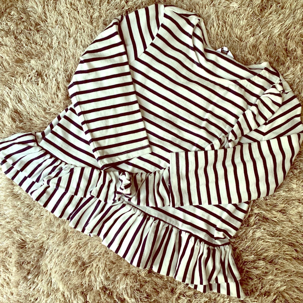 Crown & Ivy Navy/White Striped Shirt